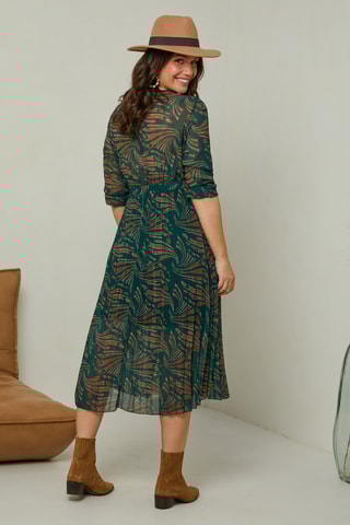 Robe plissée - Vert émeraude