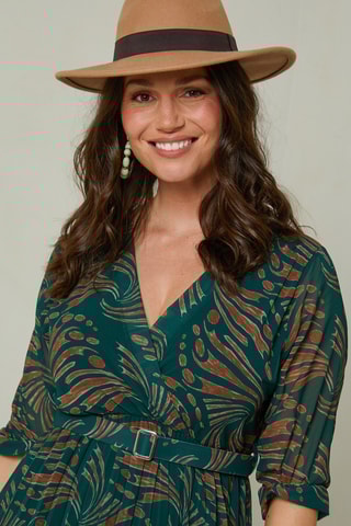 Robe plissée - Vert émeraude