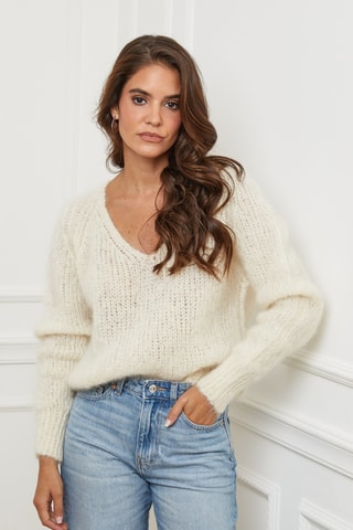 Pull en laine et mohair - Beige