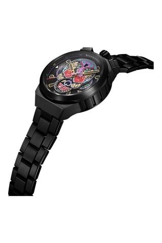 Montre automatique en acier inoxydable - Chronographe - Noir et rouge
