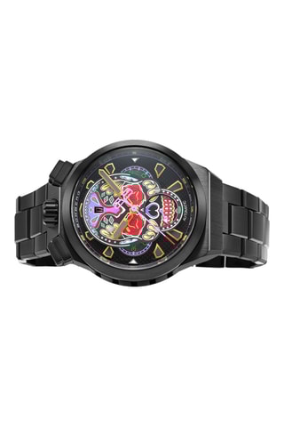 Montre automatique en acier inoxydable - Chronographe - Noir et rouge