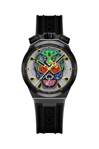 Montre automatique en silicone - Chronographe - Noir et gris