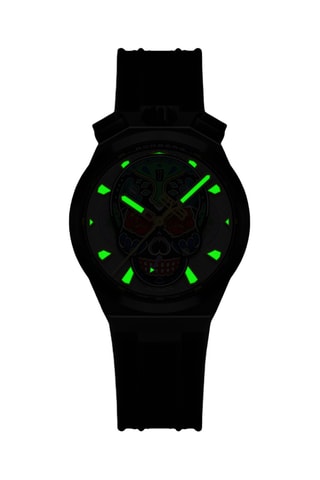 Montre automatique en silicone - Chronographe - Noir et gris