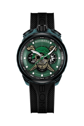 Montre à quartz en silicone - Boussole - Noir et vert