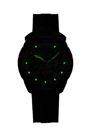 Montre à quartz en silicone - Boussole - Noir et vert