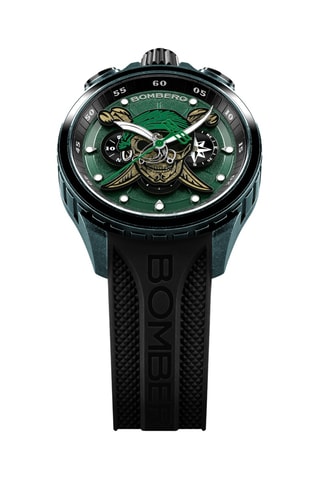 Montre à quartz en silicone - Boussole - Noir et vert