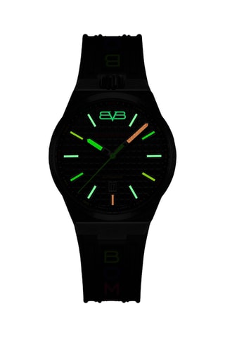 Montre automatique en silicone - Noir et vert