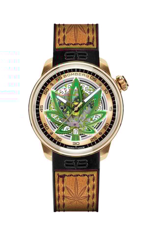 Montre automatique en silicone - Marron et doré