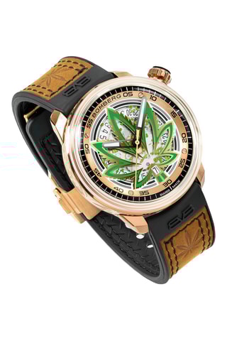 Montre automatique en silicone - Marron et doré