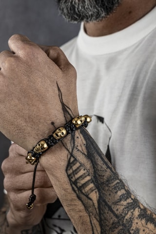 Bracelet - Noir et doré rose