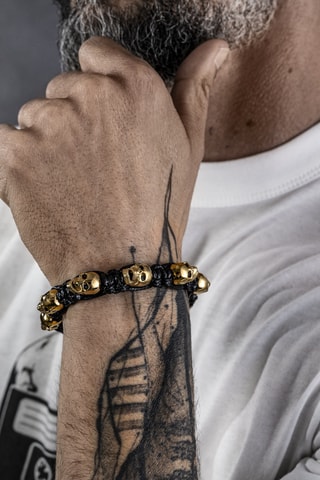 Bracelet - Noir et doré rose