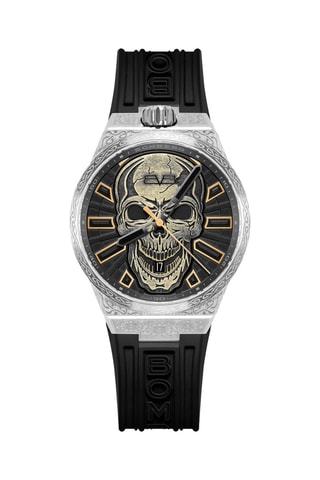 Montre automatique en silicone - Noir et argenté