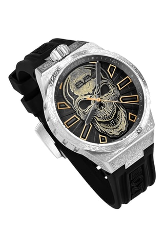 Montre automatique en silicone - Noir et argenté