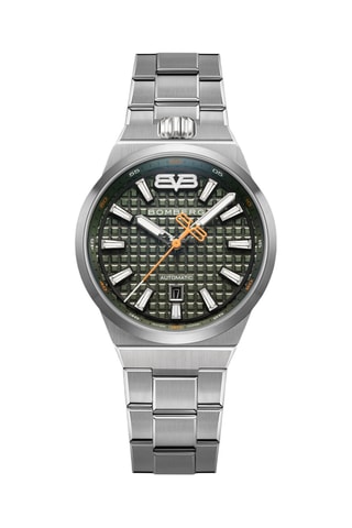 Montre automatique en acier inoxydable - Argenté et kaki