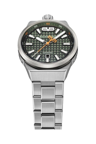 Montre automatique en acier inoxydable - Argenté et kaki