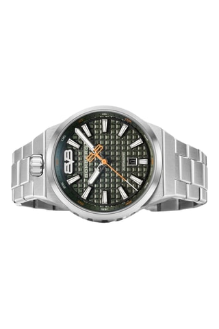 Montre automatique en acier inoxydable - Argenté et kaki