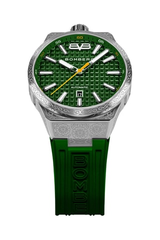 Montre automatique en silicone - Vert et argenté