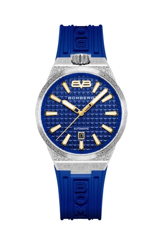 Montre automatique en silicone - Bleu et argenté