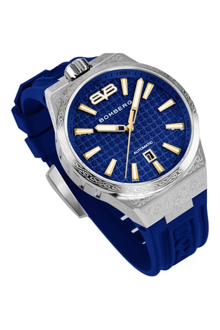 Montre automatique en silicone - Bleu et argenté