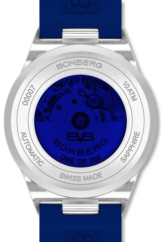 Montre automatique en silicone - Bleu et argenté