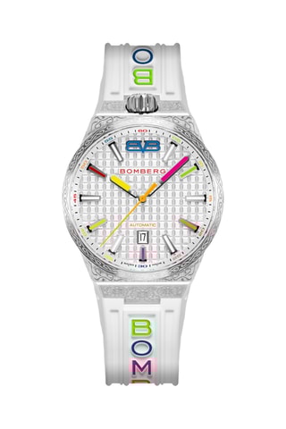 Montre automatique en silicone - Blanc et argenté