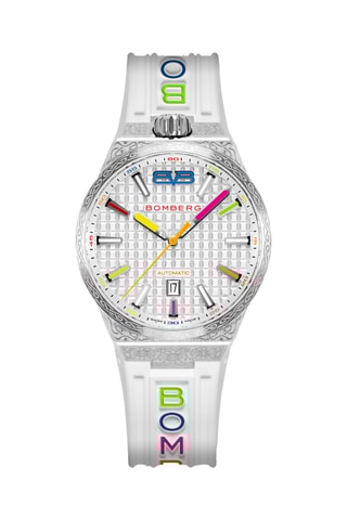 Montre automatique en silicone - Blanc et argenté