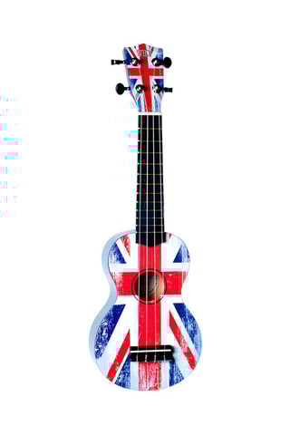 Ukulélé avec housse - Bleu et rouge