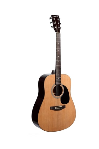Guitare folk électro dreadnought avec housse - Naturel