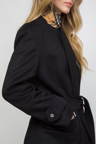 Manteau en laine et cachemire Sherringham short A23O - Noir