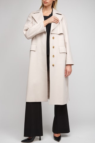 Trench en laine et en cachemire Albury - Taupe