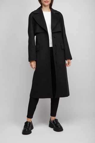 Trench en laine et cachemire Albury Dark - Noir