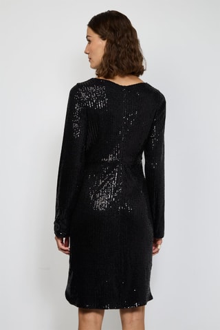 Halflange Jurk - Zilverkleurig - Zwart