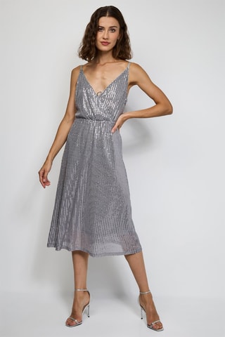 Lange Jurk - Zilverkleurig  - Zilverkleurig