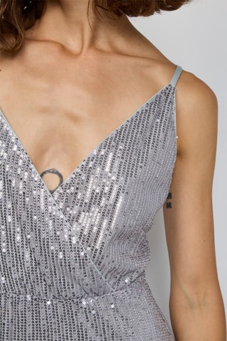 Lange Jurk - Zilverkleurig  - Zilverkleurig