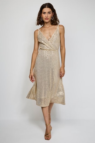Lange Jurk - Zilverkleurig  - Goudkleurig