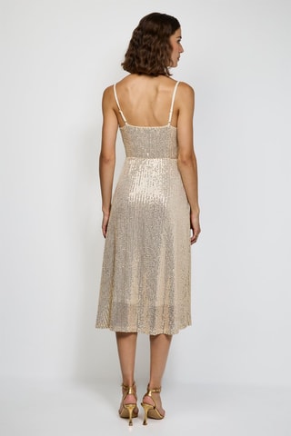 Lange Jurk - Zilverkleurig  - Goudkleurig