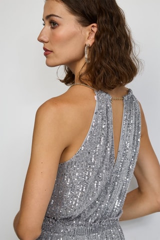 Lange Jurk - Zilverkleurig - Zilverkleurig