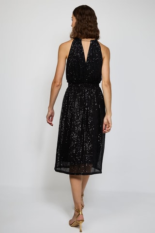 Lange Jurk - Zilverkleurig - Zwart