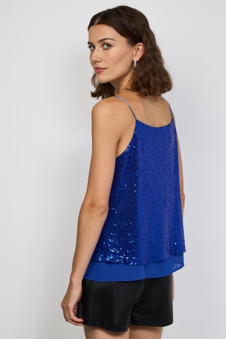 Top - Zilverkleurig  - Blauw