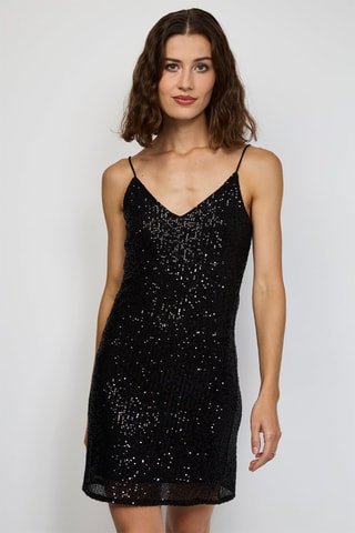 Jurk - Zilverkleurig - Zwart