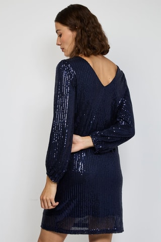 Halflange Jurk - Zilverkleurig - Blauw