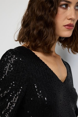 Halflange Jurk - Zilverkleurig - Zwart