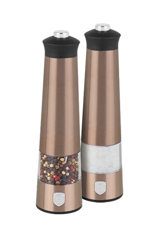 Moulin à poivre et à sel électrique en acier inoxydable et céramique Metallic Line Rose Gold Edition