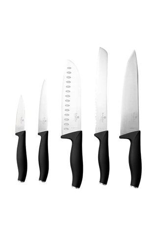 6 couteaux avec support magnétique en bois d'acacia