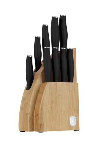 Bloc de 9 pièces en acier inoxydable Matte Black Collection