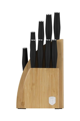 Bloc de 9 pièces en acier inoxydable Matte Black Collection