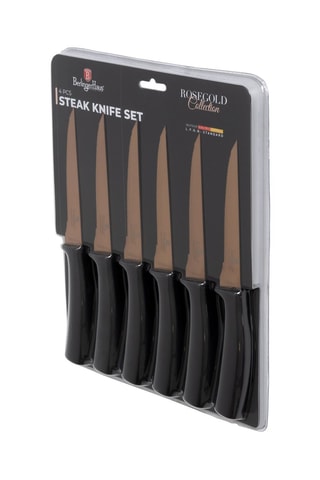 6 couteaux à steak en acier inoxydable - 11,5 cm