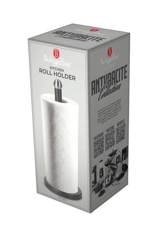 Support essuie-tout en acier inoxydable Anthracite - 15 x 34 cm