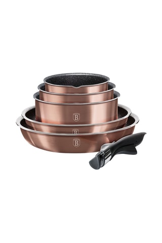Batterie de cuisine revêtement marbre Metallic Line Rose Gold Edition - 12 pièces