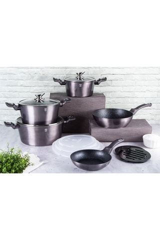 Batterie de cuisine revêtement marbre Metallic Line Carbon Pro Edition - 13 pièces